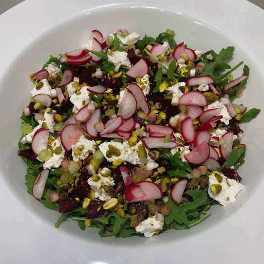 Beetroot Salad with Goat Cheese Pistachios