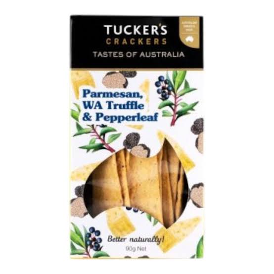 Tucker's Natural Parmesan, WA Truffle & Pepperleaf Crackers (90g)