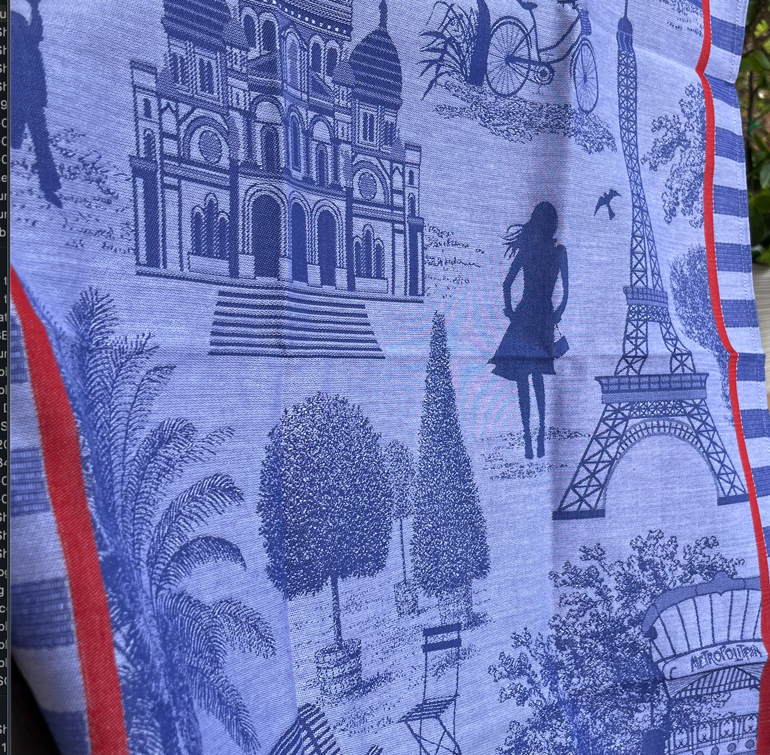 Le Jacquard Français Tea towel Toile de Paris Purple Cotton 80x60